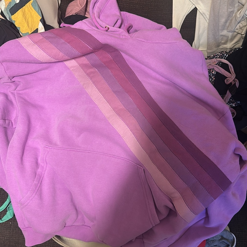 Aviator Nation Lavender Hoodie with Stripes - Picture 3 of 6